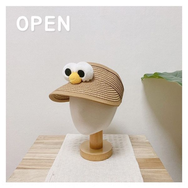 

2020 летних соломы новый ребенок вс hat корейский улица сезам детский пустой верхней соломенной шляпе, Blue