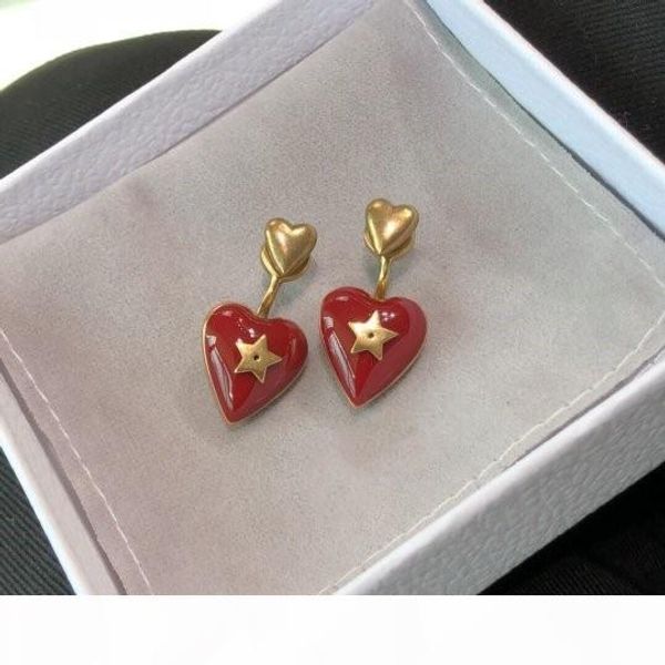 

e vintage love epoxy valentine day limited designer earrings luxury designer jewelry women earrings, Golden