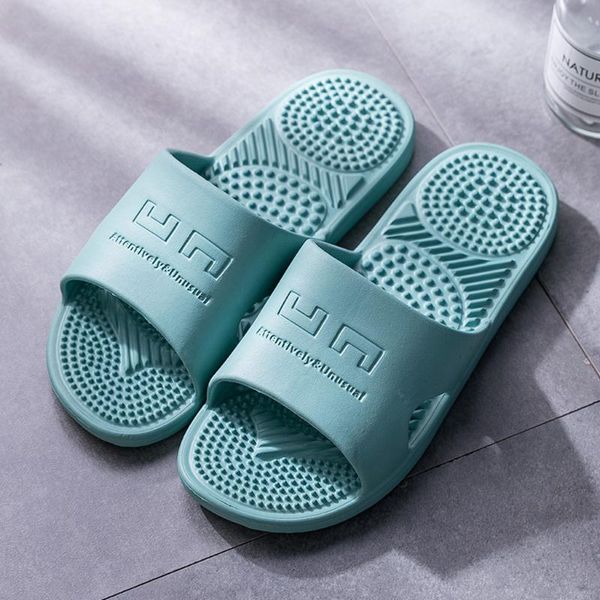 

fashion 2020 new fashion women's massage slippers indoor summer non-slip soft-soled home bathroom slipper d2#2, Black