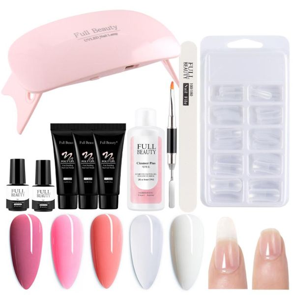 

10pcs manicure set nail extension kit with uv lamp acrylic quick building gel polish nail cleaner degreaser tool la1792