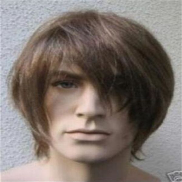 

cosplay short brown mixed men wigs, Black