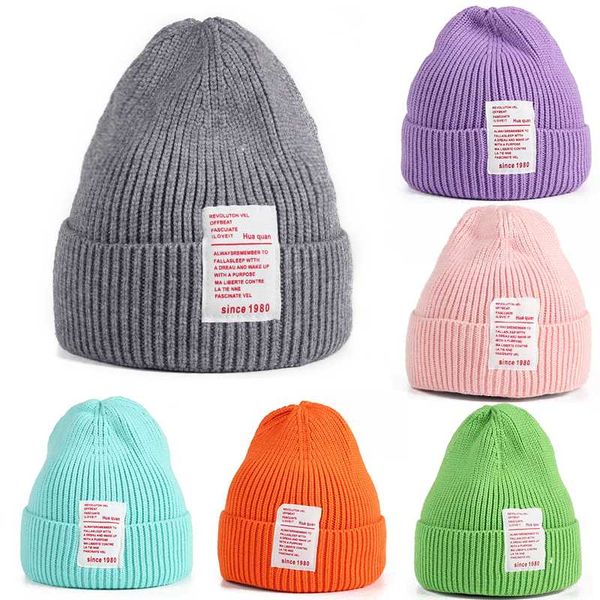 

winter autumn baby beanie hat pompon children hats knitted cute cap for boys girls candy colors casual girl baby beanies hat, Yellow