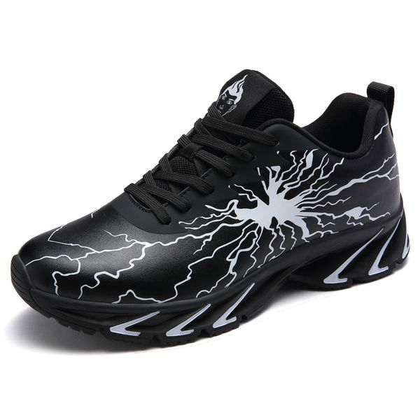 

2020 nouveaux hommes baskets pu Ã©tanche foudre chaussures sport hommes chaussures dÃ©contractÃ© confortable marche jogging course tenis, Black