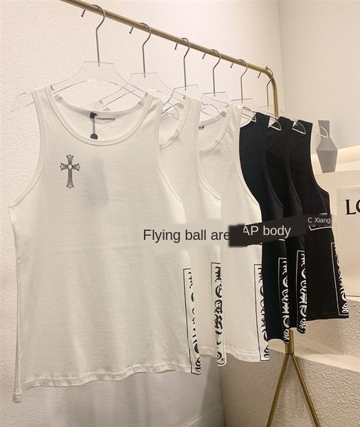

cbw9k net red white horseshoe printed women's summer outdoor wear fashionable korean loose vest vest medium and long sleeveless t-shirt, Camo