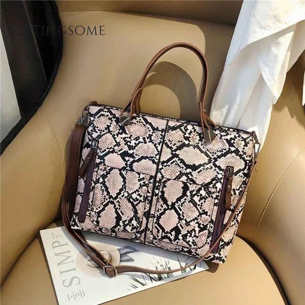 

snake skin women tote bag serpentine pattern pu leather shoulder messenger shopper bag design fashion ladies luxury bags 2020