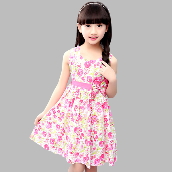 

big girls dress casual summer dress for girls sleeveless floral pattern sundress 6 8 10 12 14 teenage beach clothes, Red;yellow