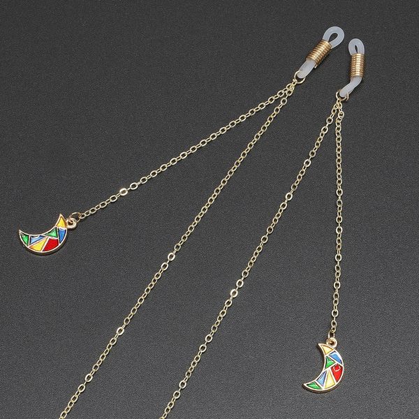 

anti-slip popular pendant metal glasses rope gold stitching moon pendant handmade glasses chain, Blue