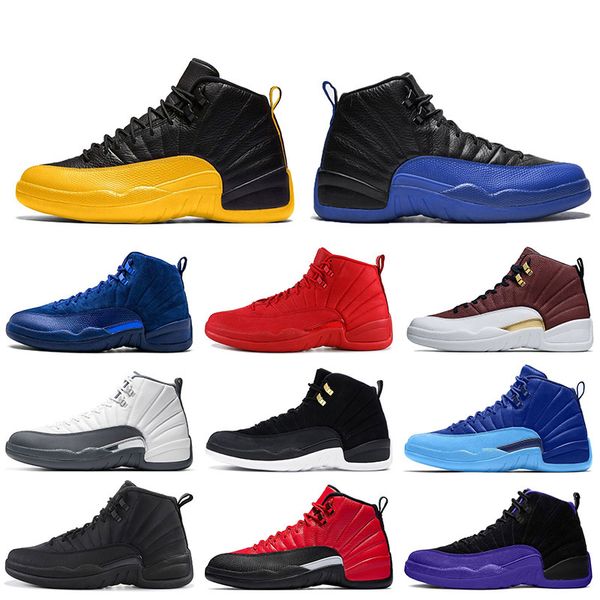 

2021 new jumpman 12 mens basketball shoes 12s university gold game royal reverse flu game mens trainers sports sneakers