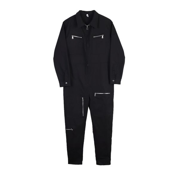 

fashion men's long sleeve gray black jeans jumpsuits hi street bib overalls for man suspender pants size -xl no belt, Blue
