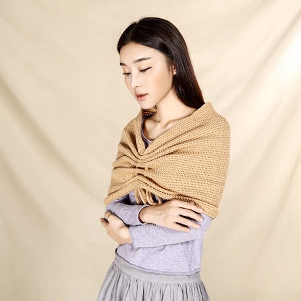

knitted wool korean style scarf bridal wedding dress warm hair pullover pullover shawl winter warm match, Red;brown