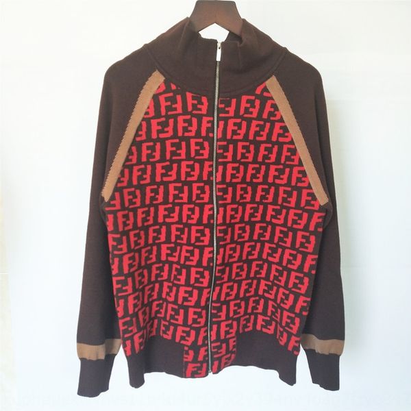 

19 новых прострочкой жаккарда куртки стенд воротник f жаккардовые письмо куртка трикотажная верхняя для женщин, White