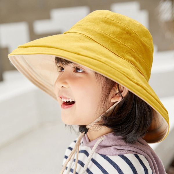 

z3prf parent-child children's korean solid color large eaves fisherman's for boys and girls leisure all-match sunshade flanged bas, Blue;gray