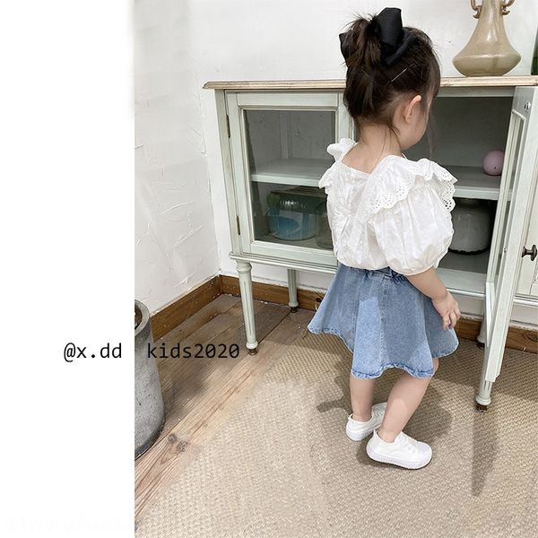 

kyyha qi hao tong wang red paragraph family matching white shirt puff sleeve white shirt foreign flavor mother-daughter matching outfit summ, White;black