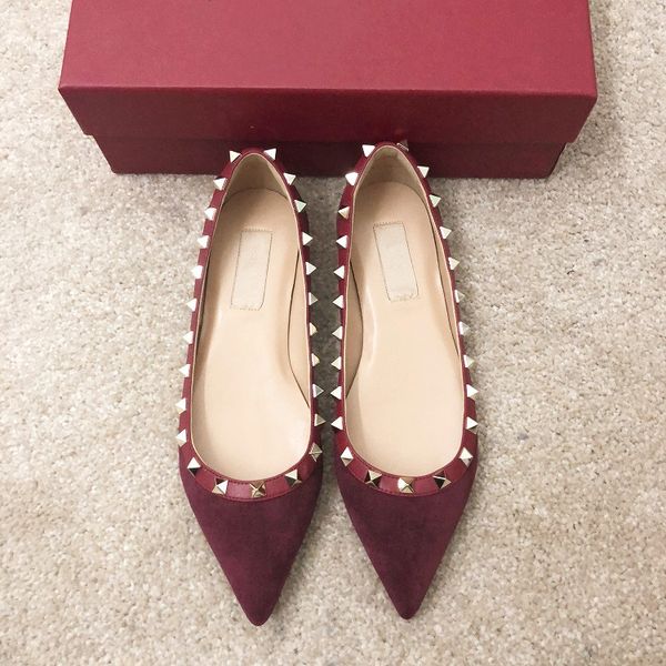 

casual designer lady fashion brand women fashion spikes point toe flats bride wedding shoes women shoes party shoes cs10, Black