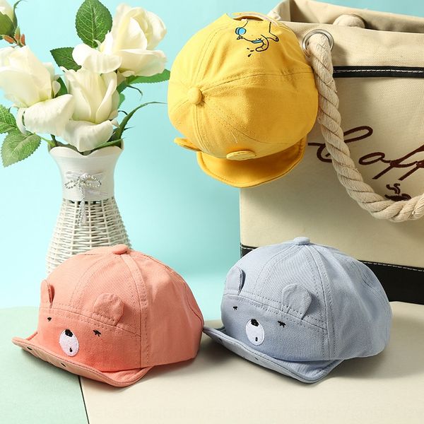 

children's sunscreen cap cap summer new confused bear baby baby hat all-match new children's sunscreen hat han chao, Yellow