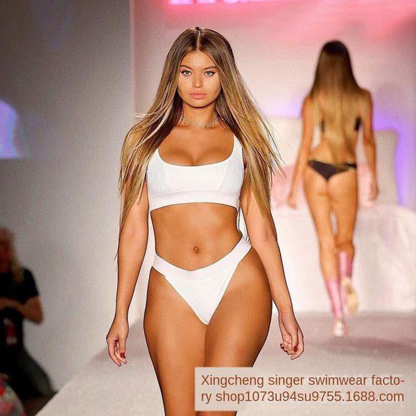 

sjcrw newwomen's environmental protection solid color split 8077 newwomen's swimsuit environmental protection solid color split sw, White;black