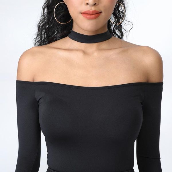 

zym dance style latin practice wear, long sleeve, shoulder body only #1785, Black;red