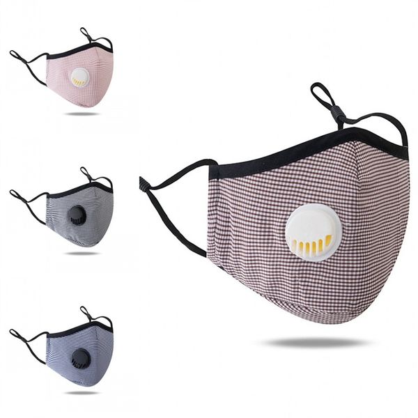 

adjustable mouth man respirator fashion stripe protective reusable mascarilla can put pm2.5 filter face mask dustproof lady 4 1qy b2, Black