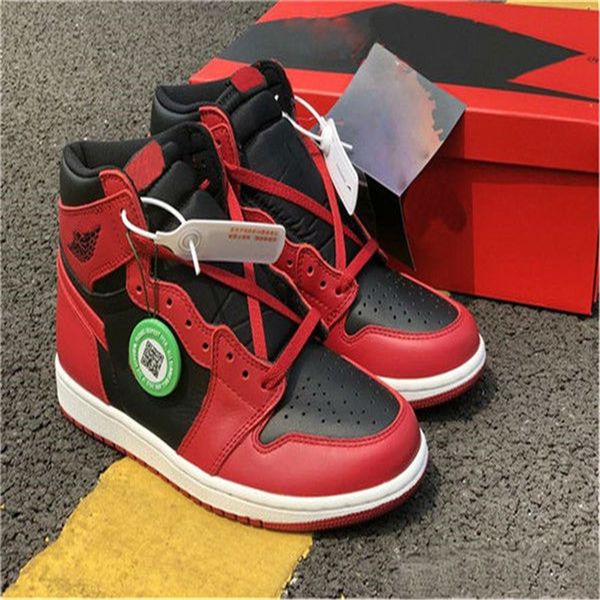 

with box 1 i hi 85 varsity red basketball shoes men black varsity red white trainers outdoor sneakers size 7-12