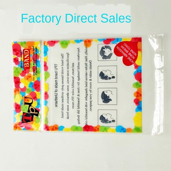 

children's rubber packaging disposable rubber band hair band packaging bag two colors optional opp bag, Slivery;white