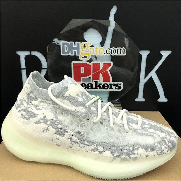 

Лучшие качества 2020 Kanye West 380 чужеродных Mist 3M Reflective работает кроссовки Clay Beluga Тройной Черный Белый Мужские Женские туфли с коробкой