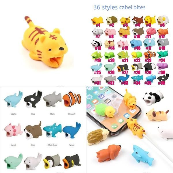 

fashion cartoon toyl design mobile phone charging cord protector usb cable mini head holder shockproof cable animal bites for phone frhhv
