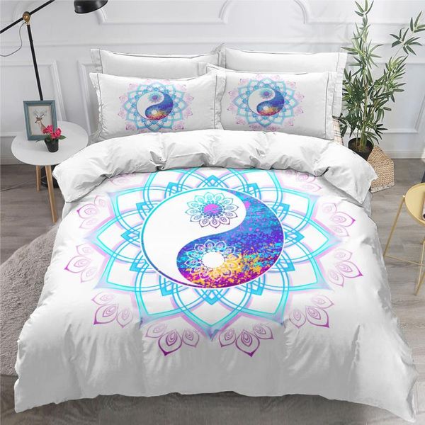 

3d duvet cover sets quilt covers comforter case set bedding king  twin double single size bed linen yin ying 240*220cm