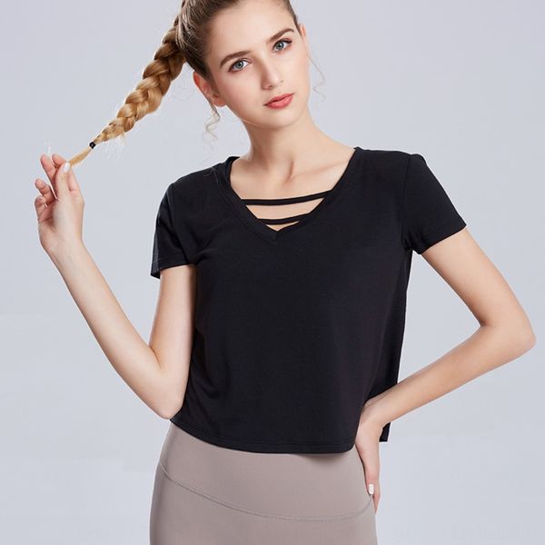 

de68n women's sports stretch loose short-sleeved t-shirt outdoor running fitness clothes quick-drying breathable yoga suit sportswear s, White;red