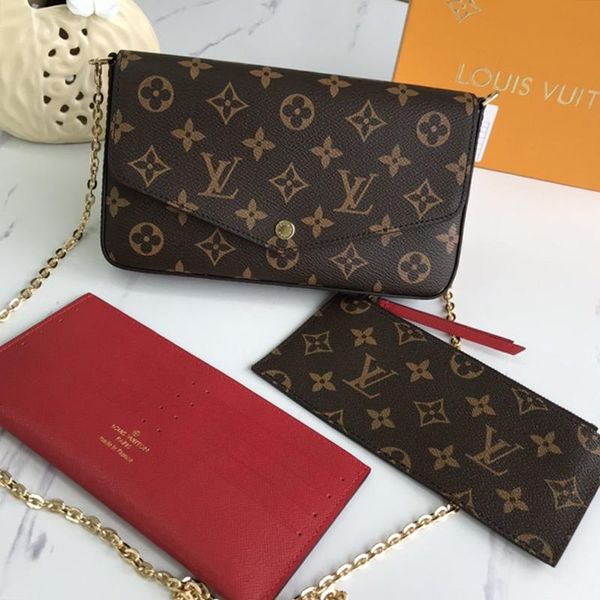 

trend classic womens leather chain crossbody bag wallet purses envelope clutch bag luxury designer ladies shoulder bags with origin box
