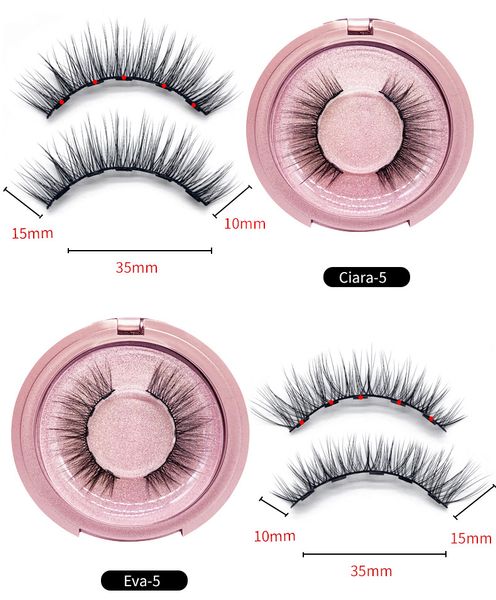 

no glue magnetic thick false eyelashes long lasting reusable comfortable magnetic eyeliner five piece make-up rose gold tweezers