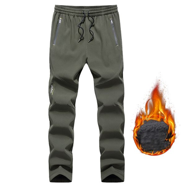 

5xl men waterproof winter autumn warm climb fish run ski hike sport cycle outdoor male pant boy school plus size trousers, Black;green