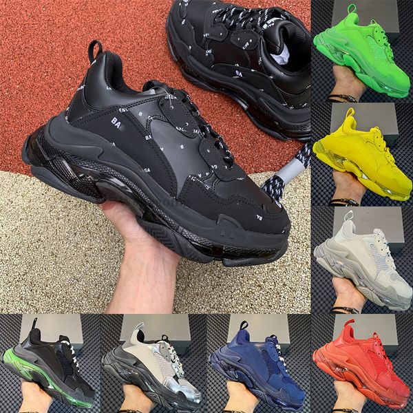 

2020 luxe fond rouge paris triple s sneakers tripler black white green red plate-forme trainers fashion platform men women shoes