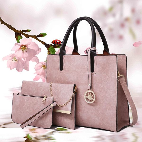 

new 2020 season women's fashionable one-shoulder portable cross 2020 mother seasonal female bag three-piece set mother bag
