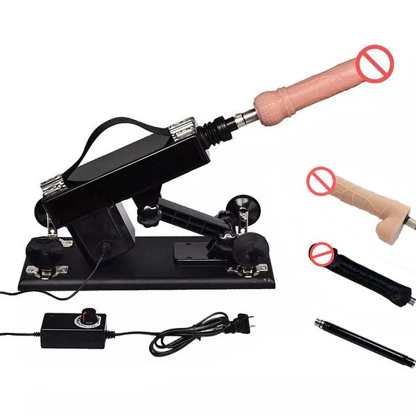 Leistungsstarke Sex-Maschinenpistole mit Dildo-Zubehör, weibliche Masturbation, Anal-Vagina-Stimulation, Frauen-Paar-Sexspielzeug