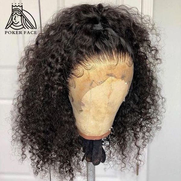 

curly lace front human hair wigs 13x4 lace frontal wigs with baby hair short bob lace frontal wigs 150 180 density wig remy, Black