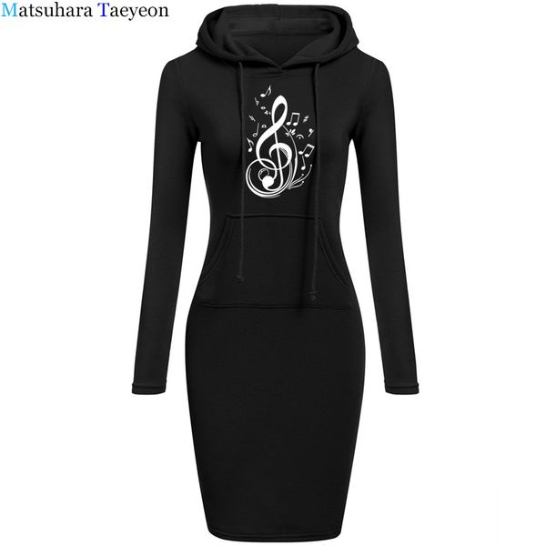 

2020 new funny musical notes living print dresses women cotton pocket girl casual party dress plus size, Black;gray
