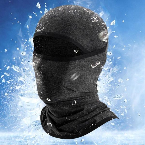 

cycling caps & masks summer windproof outdoor hike neck full face scarf hat balaclava cover coverage designed ice silk, Black