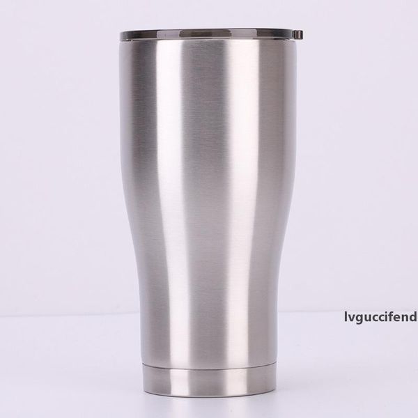 

20oz curved cup 30oz stainless steel tumbler insulated water bottle heatproof drinking mug multicolor glass with lida02