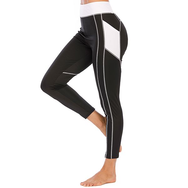 

yoga outfits high waist pants women pink mesh patchwork sport leggings gym tight breathable running fitness sportswear, White;red