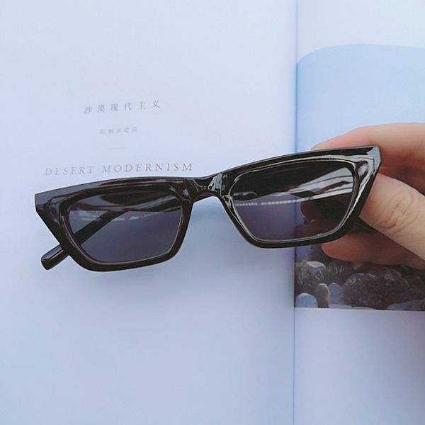 

vintage cateye sunglasses women retro small cat eye sun glasses brand designer colorful eyewear for female, White;black