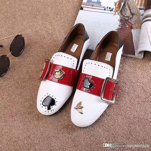 

2017 womens casual shoes brand luxurious pumps black white red love for business affairs agrafe butterfly decoration party dinners shoes