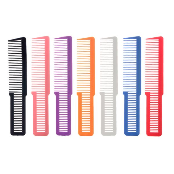 

7pcs 8\" salon barber flat hair clipper cutting combs plastic static free, Silver