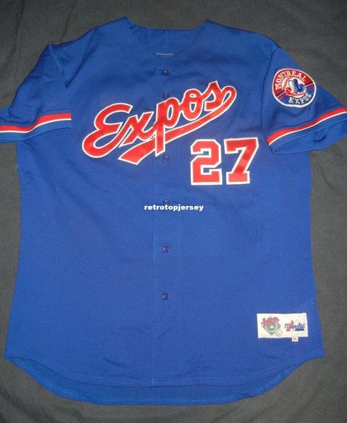 

retro team issued majestic #27 vladimir guerrero montreal expos bp jersey xl mens stitched baseball jerseys, Gray
