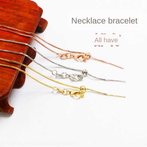 

925diy universal clavicle with needle adjustable diy necklace necklace positioning bead cross chain heart chain half silver color