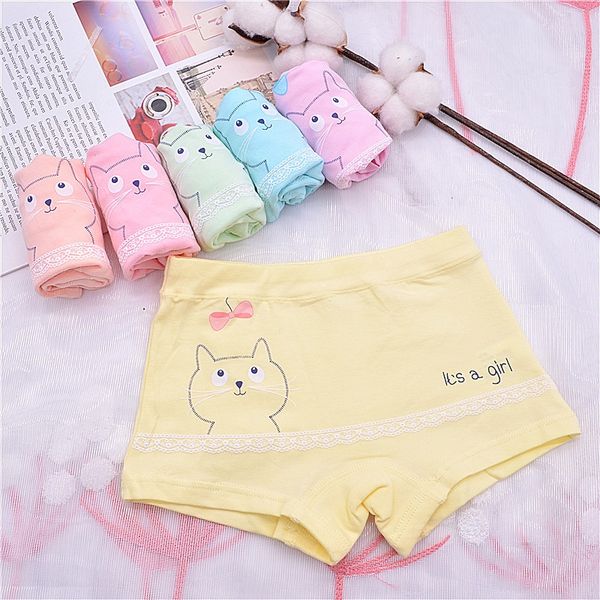 

girls ' small medium and large children's student underwear pure cotton baby size cute cartoon boxer underwear, Camo