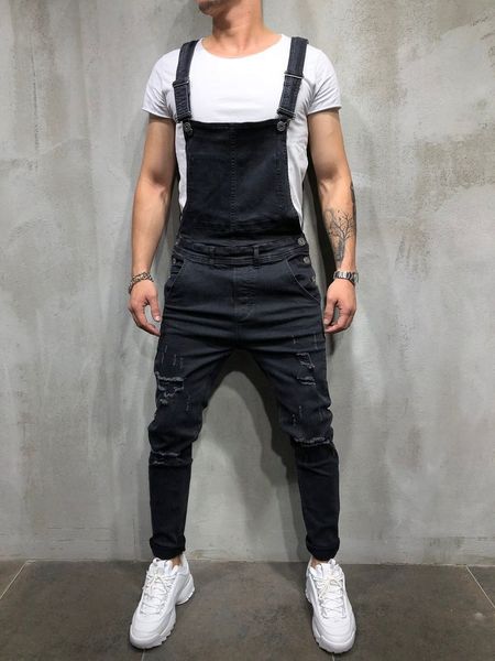 

denim suspender pants men's and sling jeans new pants men's jeans, Blue
