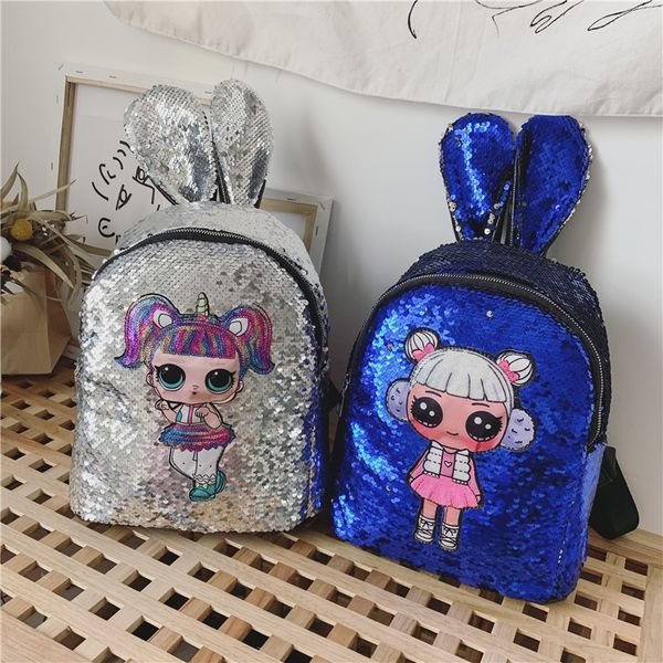 

girls korean new children's sequins kindgarten pupils backpack er tong bao travel bag er tong bao travel bag