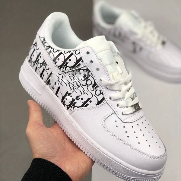 

new custom b23 oblique 1 black white mens shoes classic forces men women skateboarding white one wheat trainers airs sports sneakers size 11