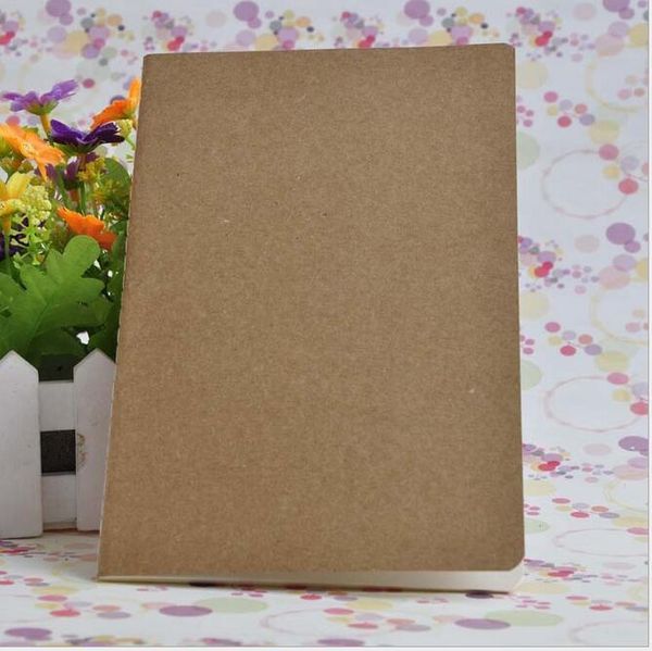 

cowhide paper notebook blank notepads book vintage soft copybook daily memos kraft cover journal notebooks office school book, Purple;pink