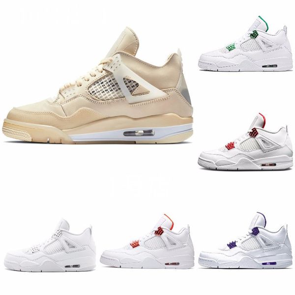 

Cool Grey 4 Pure Money Metallic Pack Men Basketball Shoes 4S Pine Green Court Purple University orange Red Sneaker J#07-133